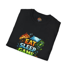 Gaming Tee — "Eat Sleep Game Repeat" Unisex Graphic T-Shirt