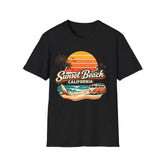 Sunset Beach California Unisex T-Shirt — Retro Surf Sunset Graphic Tee