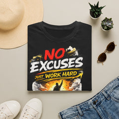 No Excuses 'Just Work Hard' Unisex T-Shirt — Motivational Fitness Tee
