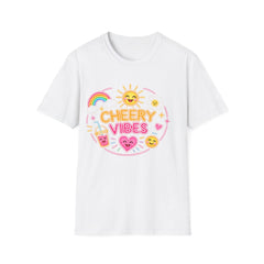 Cheery Vibes T-Shirt Unisex — Sunny Rainbow Smiley Graphic Tee