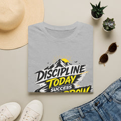 Discipline Today Success Tomorrow Unisex T-Shirt — Motivational Mountain Graphic Tee