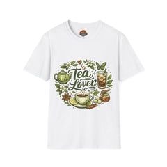 Tea Lover T-Shirt Unisex— Green Tea & Iced Tea Floral Graphic