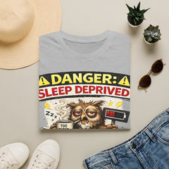 T‑Shirt — "Danger: Sleep Deprived" Unisex Funny Owl Graphic Tee