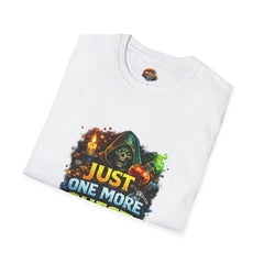 Just One More Quest T-Shirt — Gamer RPG Skull Hood Unisex Graphic Tee