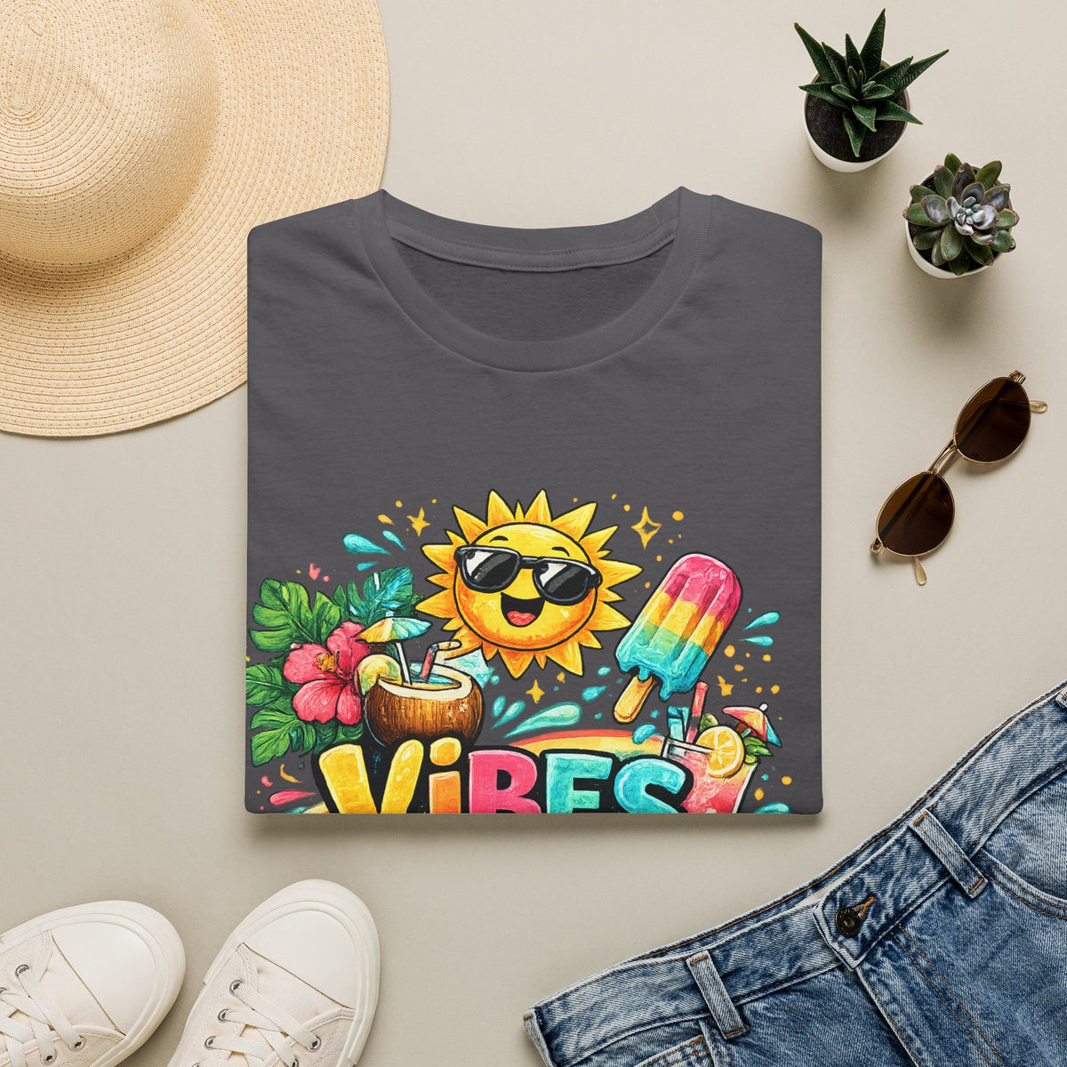 Summer Vibes T-Shirt Unisex — Sunny Popsicle Tropical Graphic Tee
