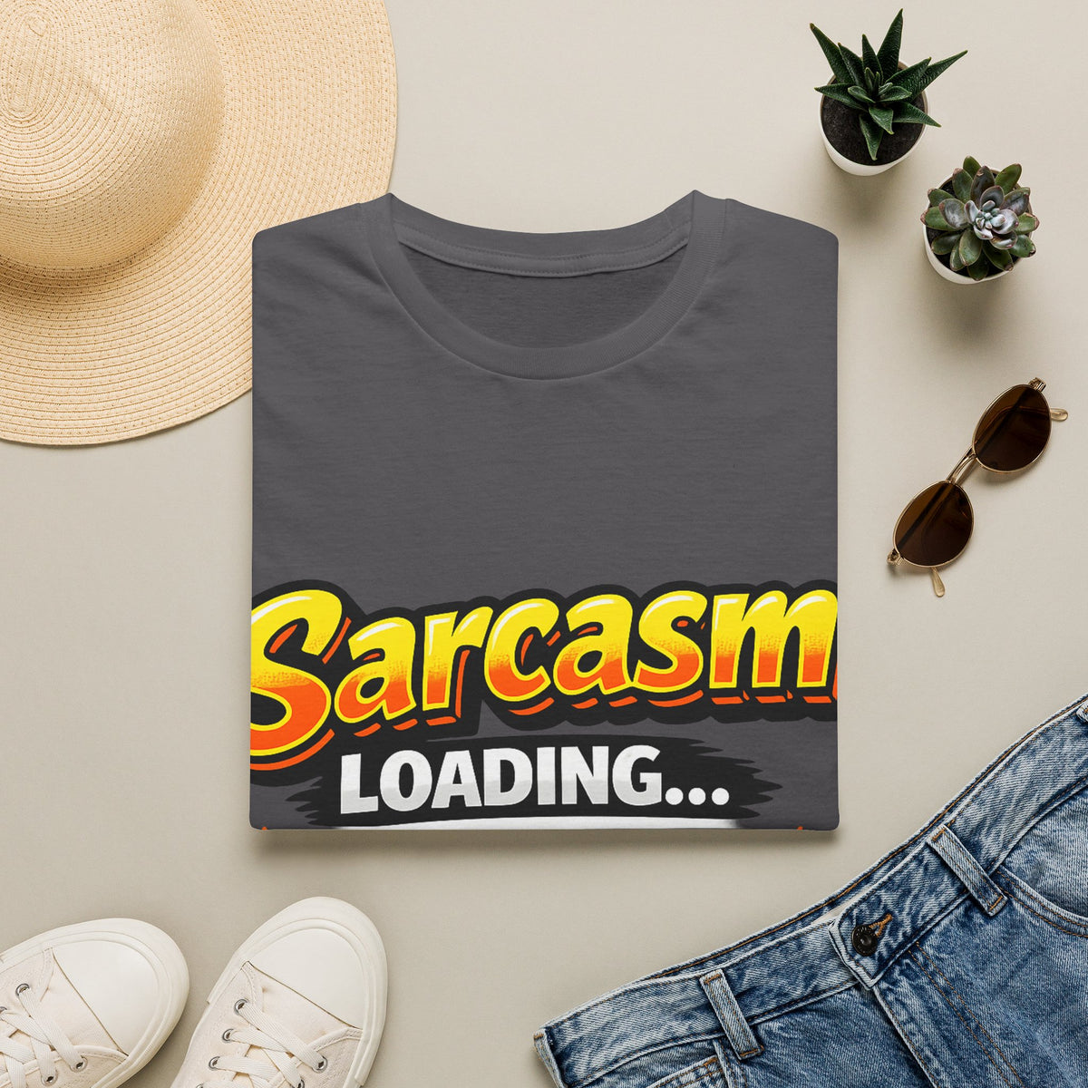 Sarcasm Loading T-Shirt — Funny Graphic Tee with Progress Bar