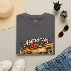 American Road Vintage Tee Unisex — "American Road" Route 66 Retro Car Graphic T-Shirt