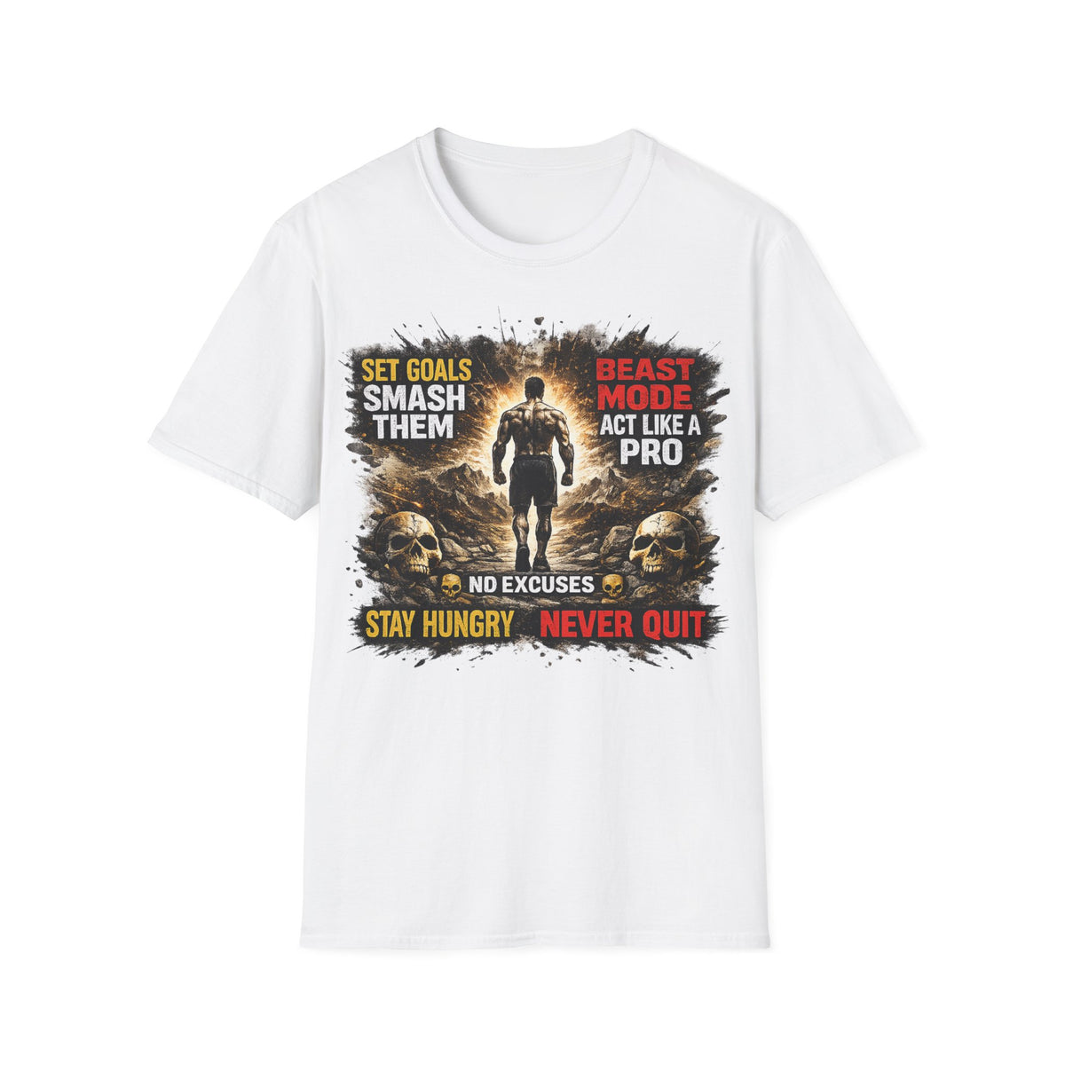 Beast Mode Fitness Unisex T-Shirt — "Set Goals Smash Them" Motivational Gym Tee