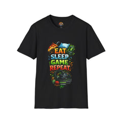 Gaming Tee — "Eat Sleep Game Repeat" Unisex Graphic T-Shirt