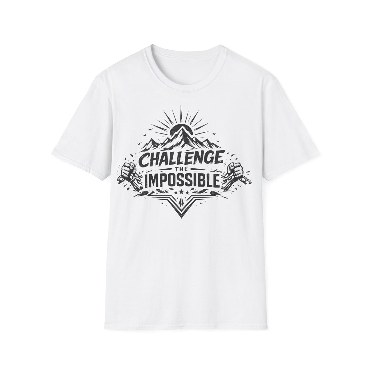 Challenge the Impossible Unisex Mountain T-Shirt — Motivational Adventure Tee