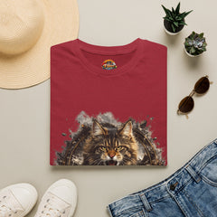 Wild Maine Coon Cat Unisex T-Shirt — Fierce Watercolor Kitty Graphic Tee