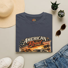 American Road Vintage Tee Unisex — "American Road" Route 66 Retro Car Graphic T-Shirt