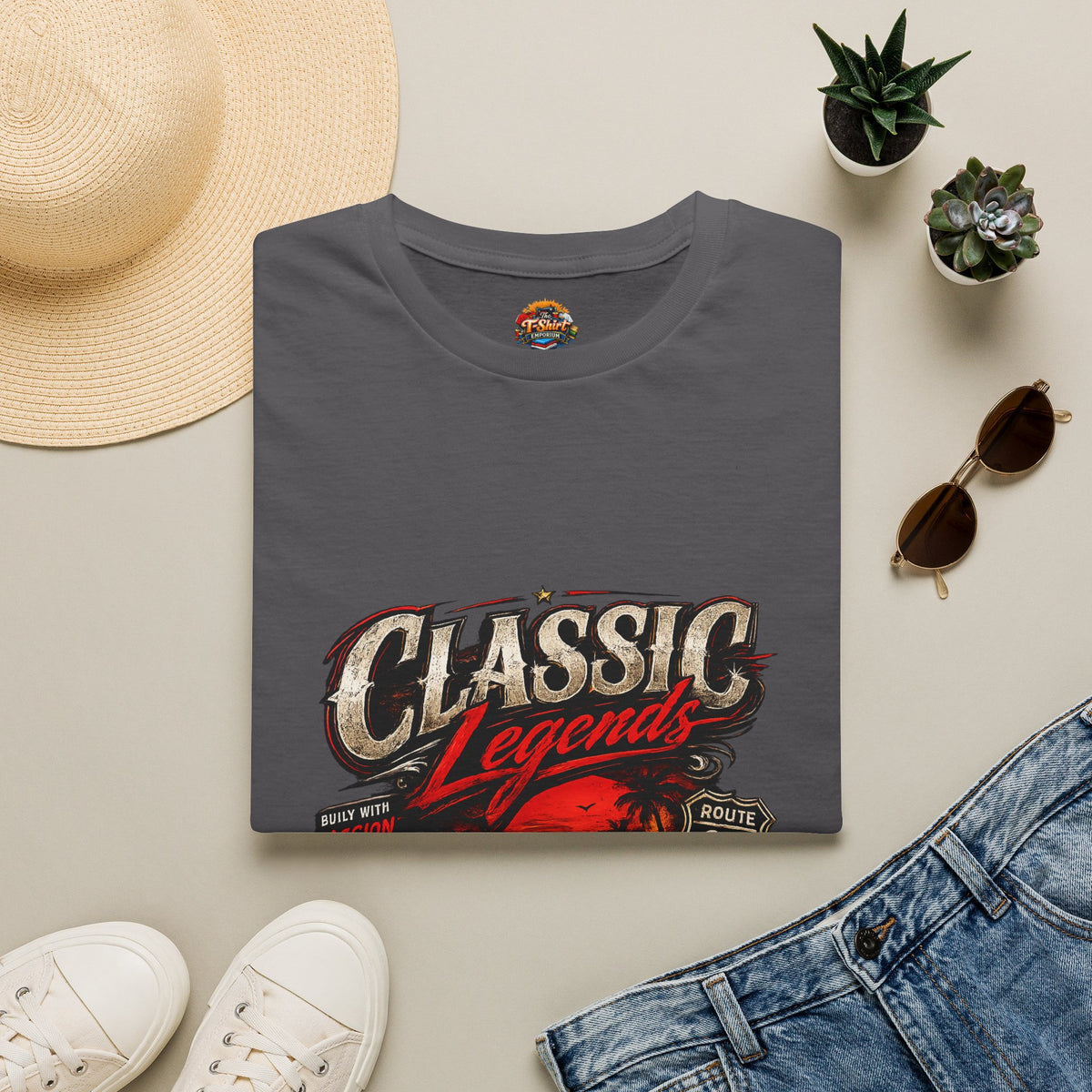 Classic Legends T-Shirt Unisex— Vintage Muscle Car Route 66 Graphic Tee